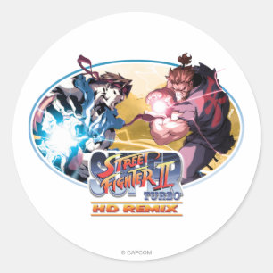 Ryu Vs Akuma Classic Round Sticker