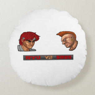 Ryu Vs Birdie 2 Round Pillow