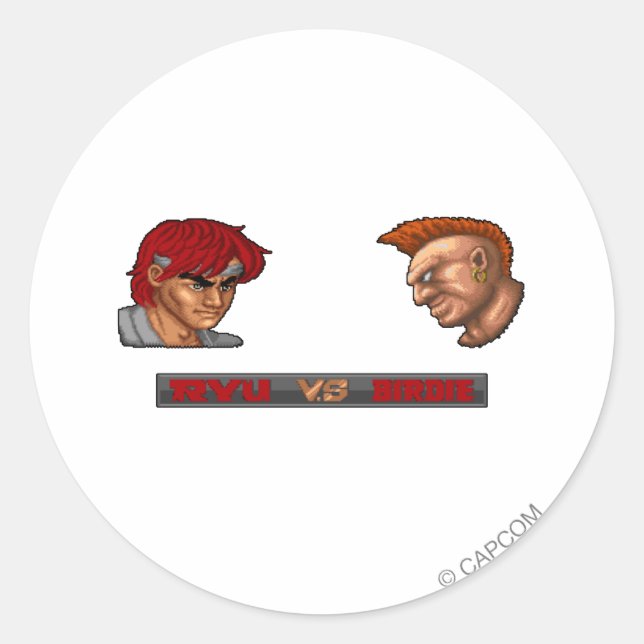 Ryu Vs Birdie Classic Round Sticker (Front)
