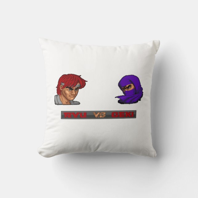 Ryu Vs Geki 2 Throw Pillow (Front)
