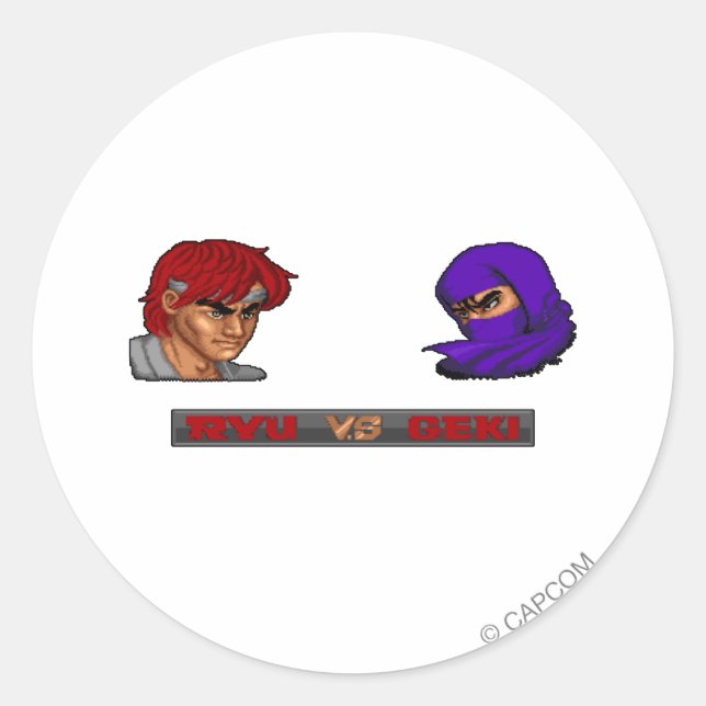 Ryu Vs Geki Classic Round Sticker (Front)
