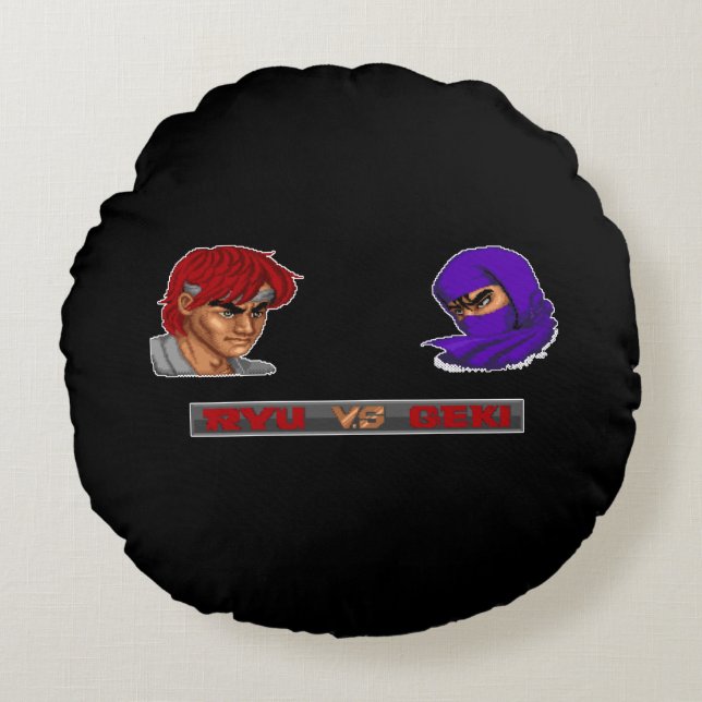 Ryu Vs Geki Round Pillow (Front)