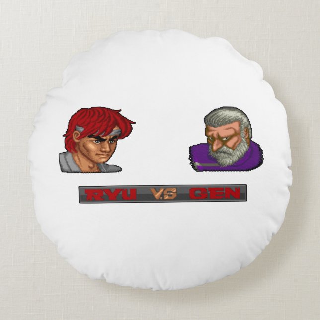 Ryu Vs Gen 2 Round Pillow (Front)