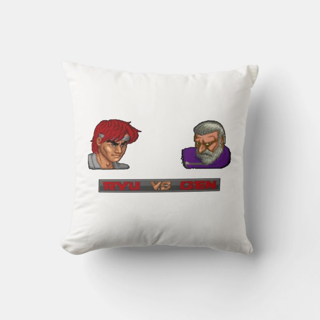 Ryu Vs Gen 2 Throw Pillow (Front)