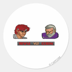 Ryu Vs Gen Classic Round Sticker