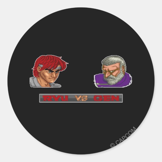 Ryu Vs Gen Classic Round Sticker (Front)