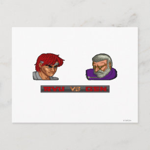 Ryu Vs Gen Postcard