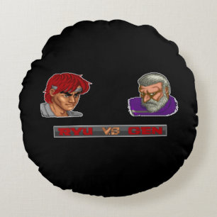 Ryu Vs Gen Round Pillow