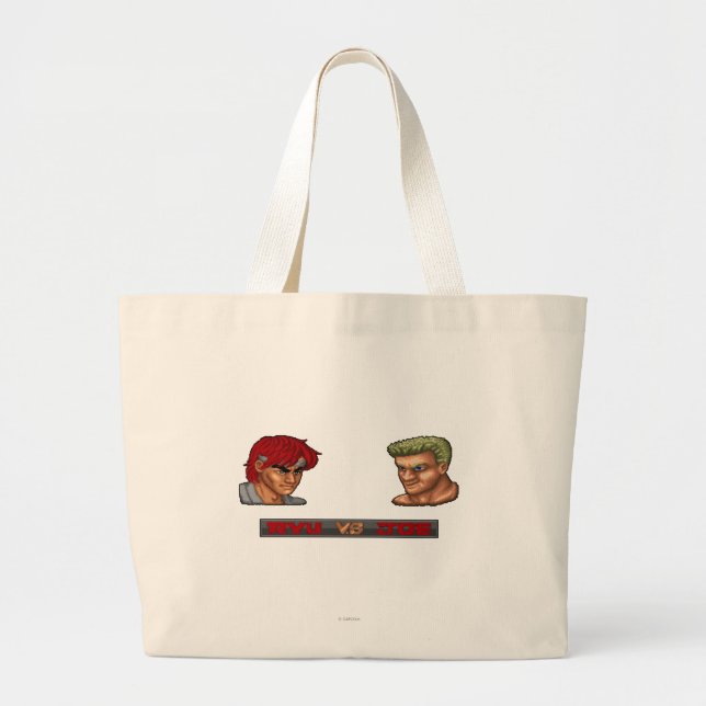 Ryu Vs Joe Large Tote Bag (Front)