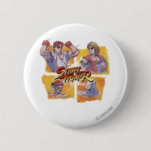 Ryu Vs Ken & Adon Vs Sagat 2 Inch Round Button