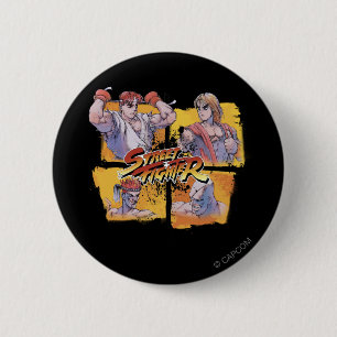 Ryu Vs Ken & Adon Vs Sagat 2 Inch Round Button