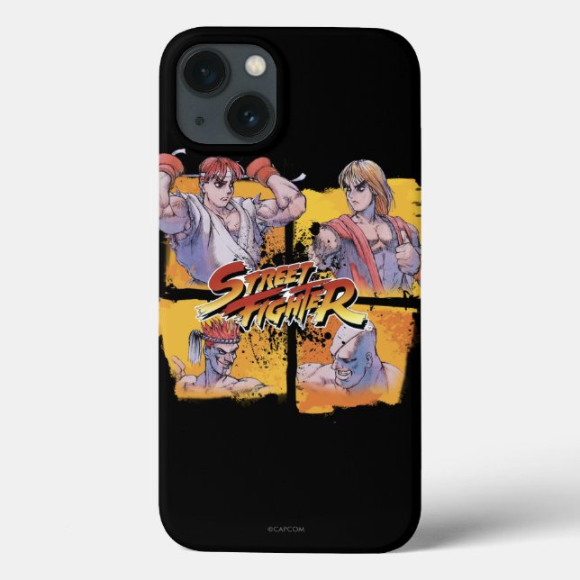 Ryu Vs Ken & Adon Vs Sagat Case-Mate iPhone Case (Back)