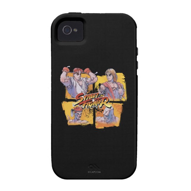 Ryu Vs Ken & Adon Vs Sagat Case-Mate iPhone Case (Back)