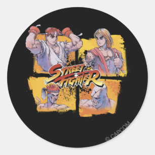 Ryu Vs Ken & Adon Vs Sagat Classic Round Sticker