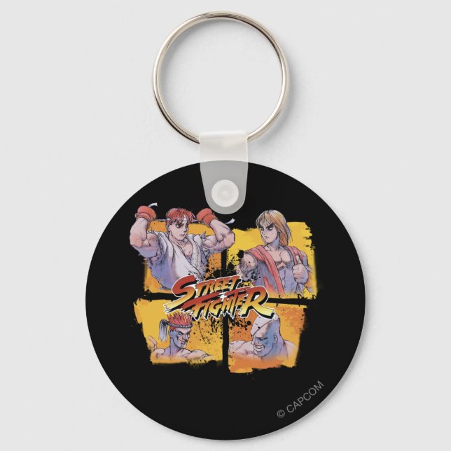 Ryu Vs Ken & Adon Vs Sagat Keychain (Front)