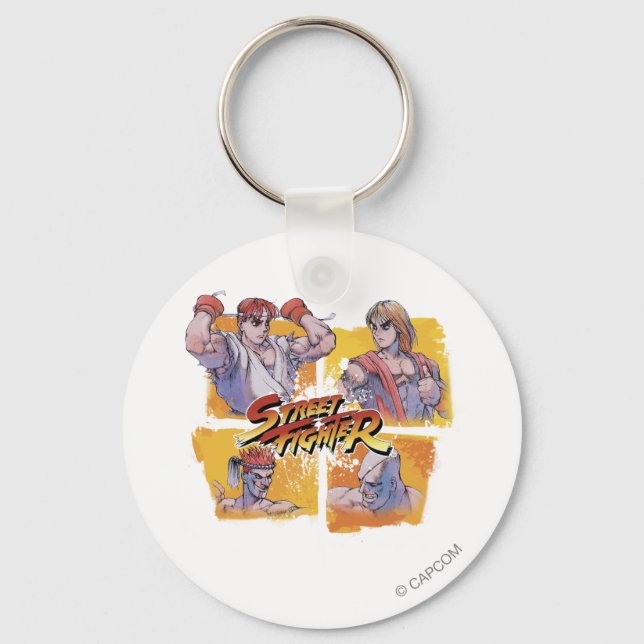 Ryu Vs Ken & Adon Vs Sagat Keychain (Front)