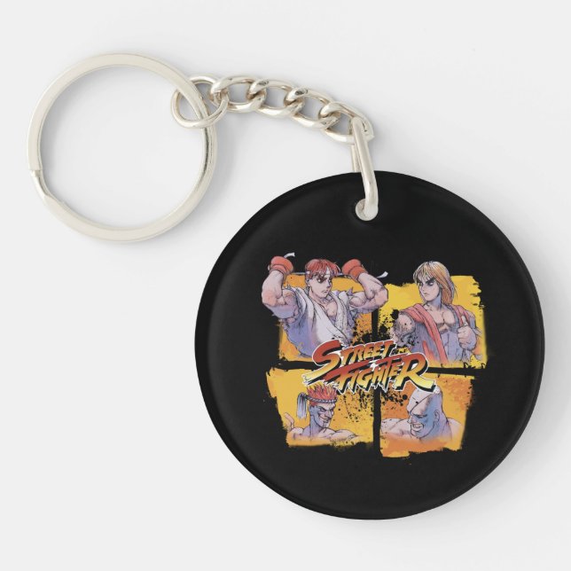 Ryu Vs Ken & Adon Vs Sagat Keychain (Front)