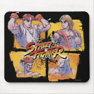 Ryu Vs Ken & Adon Vs Sagat Mouse Pad