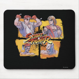 Ryu Vs Ken & Adon Vs Sagat Mouse Pad