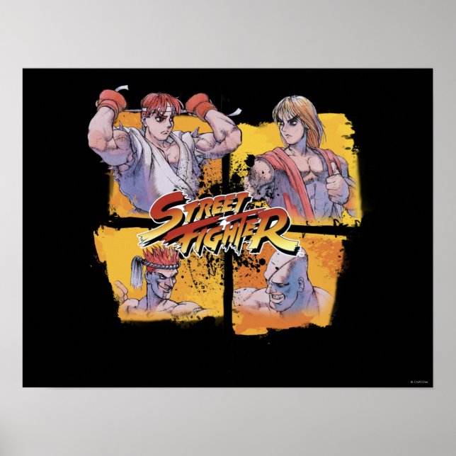 Ryu Vs Ken & Adon Vs Sagat Poster (Front)