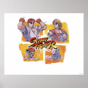 Ryu Vs Ken & Adon Vs Sagat Poster