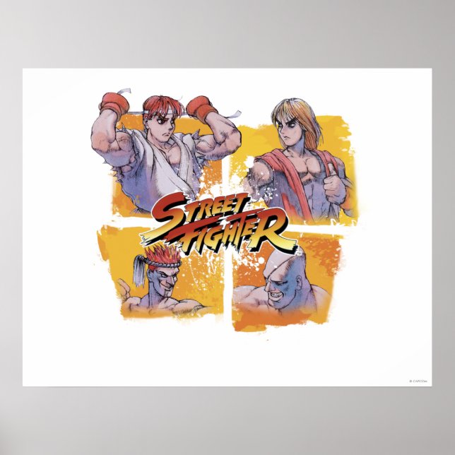 Ryu Vs Ken & Adon Vs Sagat Poster (Front)
