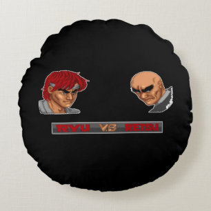 Ryu Vs Retsu 2 Round Pillow