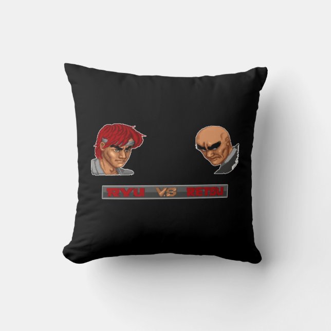 Ryu Vs Retsu 2 Throw Pillow (Front)