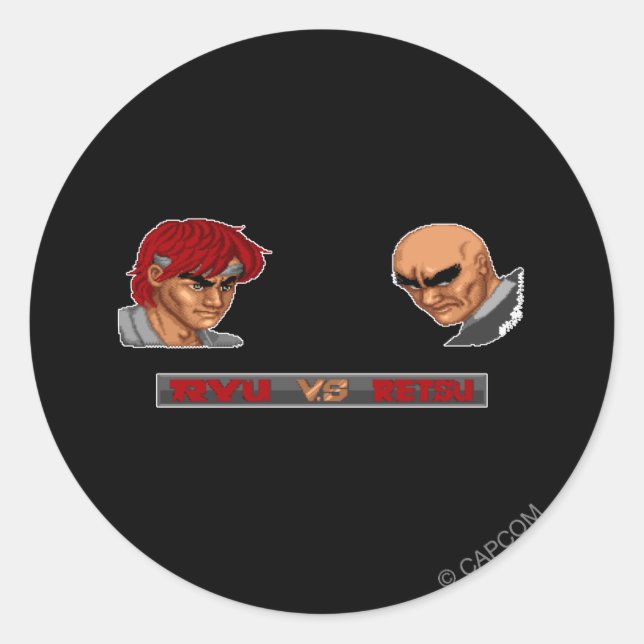 Ryu Vs Retsu Classic Round Sticker (Front)