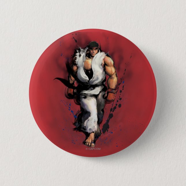 Ryu Walking 2 Inch Round Button (Front)