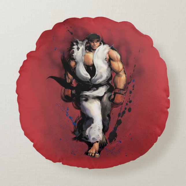 Ryu Walking Round Pillow (Front)