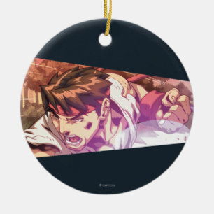 Ryu Wide Action Shot Ceramic Ornament