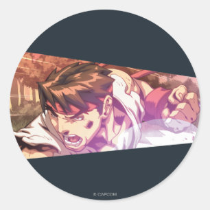 Ryu Wide Action Shot Classic Round Sticker