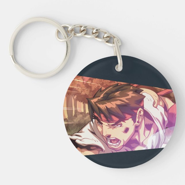 Ryu Wide Action Shot Keychain (Front)