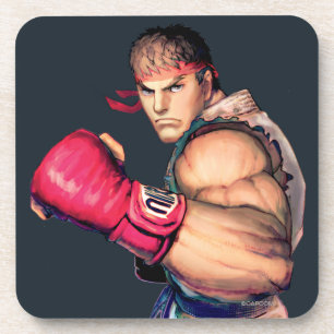 Ryu with Fist Raised Coaster