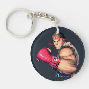 Ryu with Fist Raised Keychain
