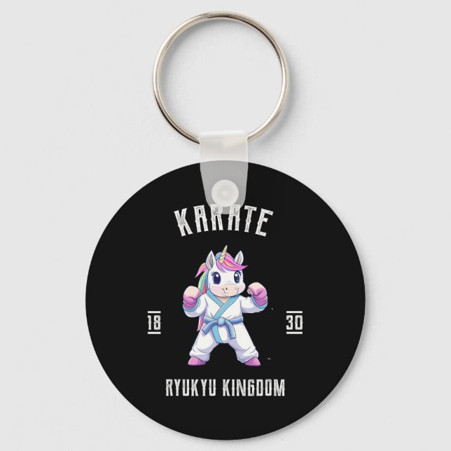 Ryukyu Karate Unicorn - Karateka Japan  Keychain (Front)