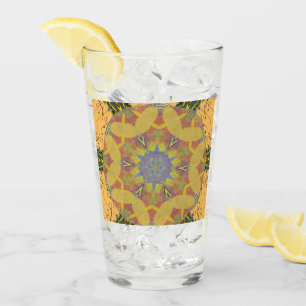 RZ-glass cup rose like kaleidoscope art,YELLOW