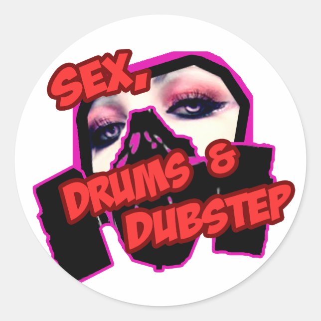 S3X DRUMS and DUBSTEP Classic Round Sticker (Front)