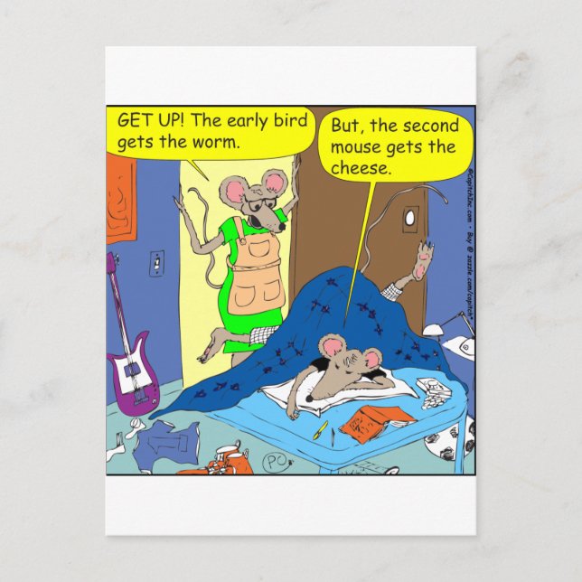 s4 The Second Mouse Gets the Cheese cartoon Postcard (Front)