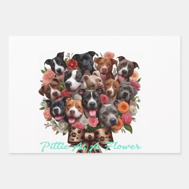S/3 Pit Bull Gift Wrapping Sheets (Front 2)