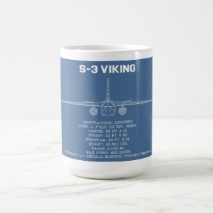 S-3 VIKING STATS BLUEPRINT MUG