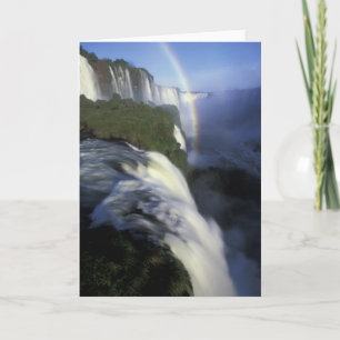 S.A., Brazil, Iguassu Falls Falls with rainbow Card
