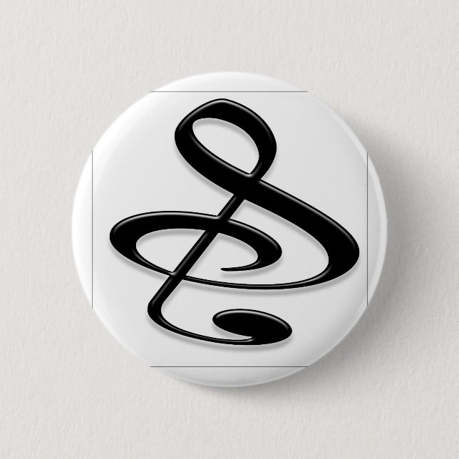 "S", "&", And/Or Treble Clef Musical Note 2 Inch Round Button (Front)