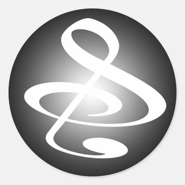 "S", "&", And/Or Treble Clef Musical Note Classic Round Sticker (Front)