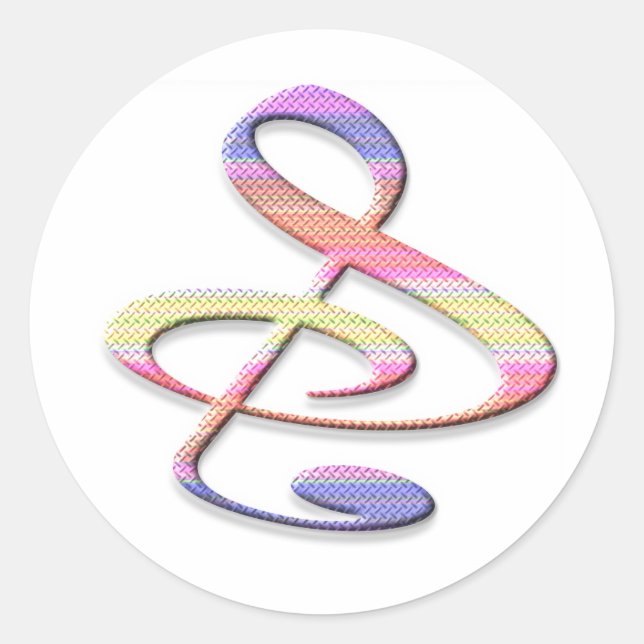 "S", "&", And/Or Treble Clef Musical Note Classic Round Sticker (Front)