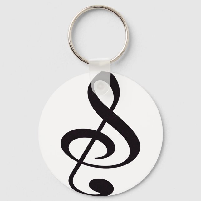 "S", "&", And/Or Treble Clef Musical Note Keychain (Front)