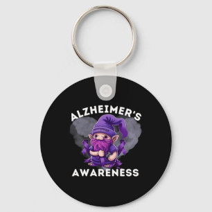 S Awareness Gnomes Heimer Gnome Purple Ribbon Keychain