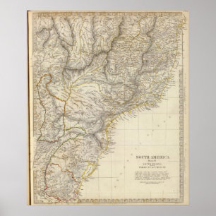 S Brazil, Paraguay, Uruguay Poster
