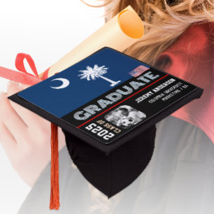 S. Carolina Graduation Hat, Photo, Carolina Flag Cap Topper